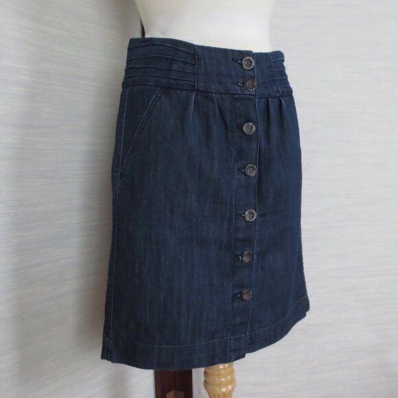 Insider Premium Denim Button Down Stretch Jeans Mini Skirt with Pockets - Picture 2 of 5